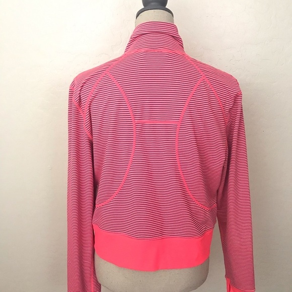 Zella Neon Pink Striped Jacket Size L - Picture 3 of 5